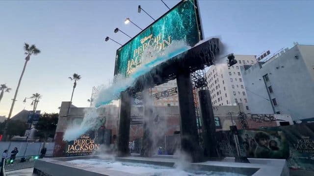 New Percy Jackson billboard makes a huge splash (literally)