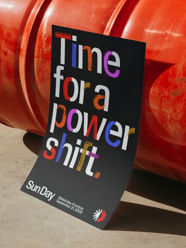 Collins identity for a new climate movement emulates the healing feeling of sitting in the sun