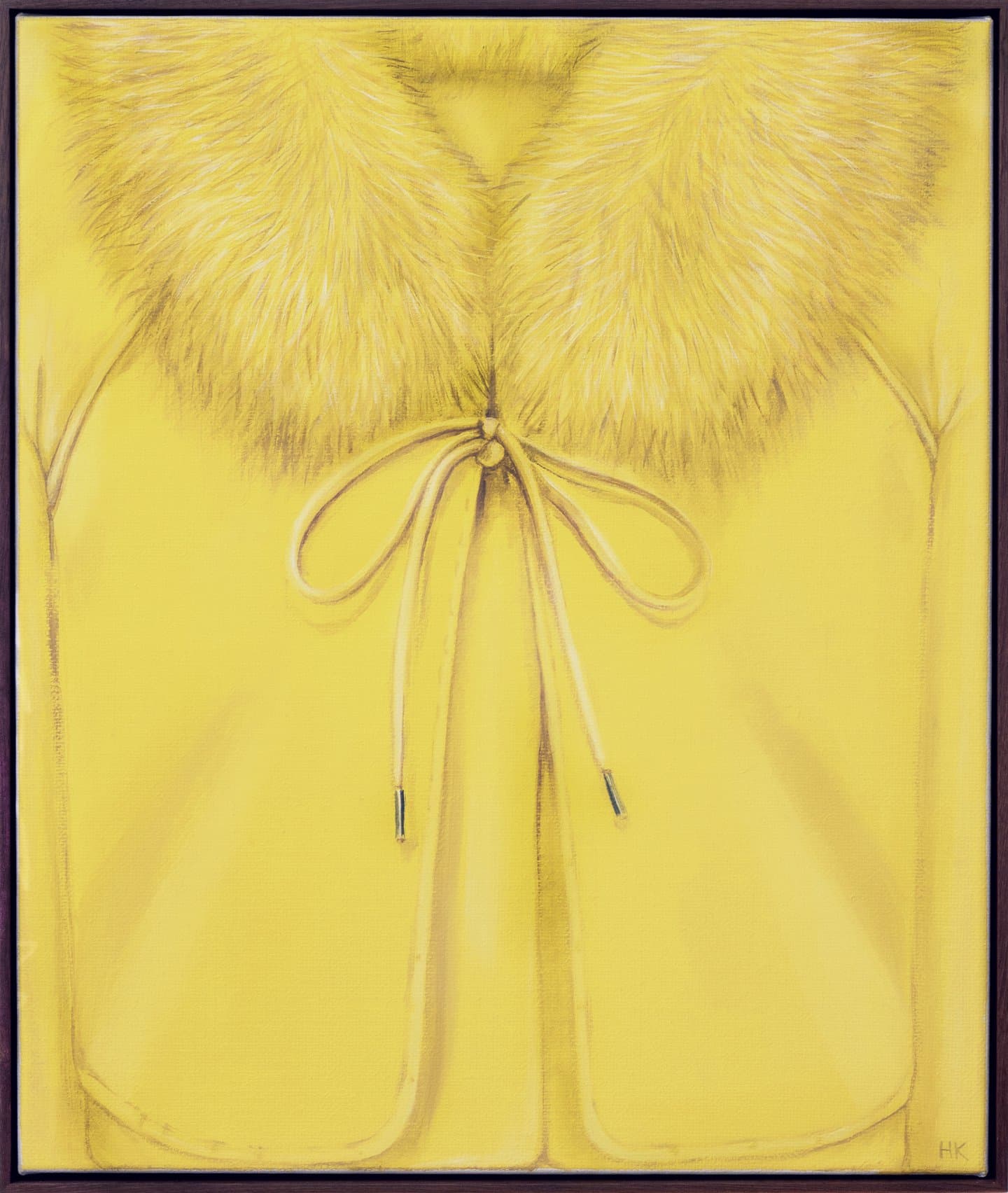 Hannah Knox’s paintings of collars, zips and buttoned up cardigans tell stories about the human condition