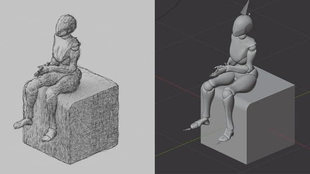 This Blender tool can transform 3D models into pencil sketches