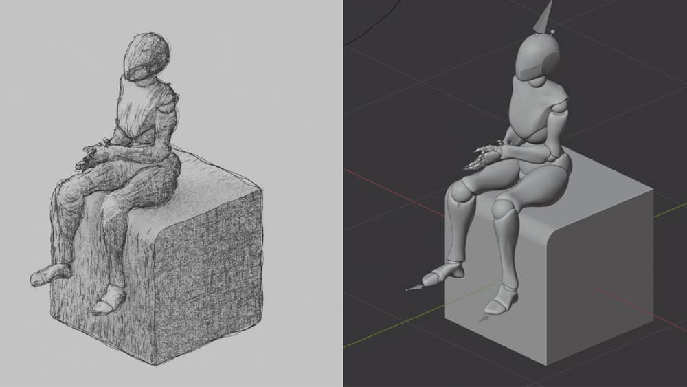 This Blender tool can transform 3D models into pencil sketches